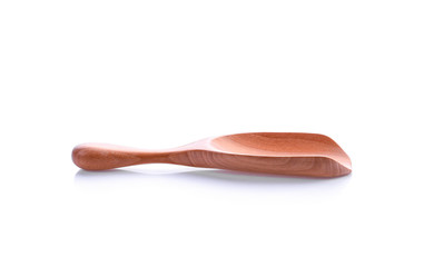wood scoop on white background
