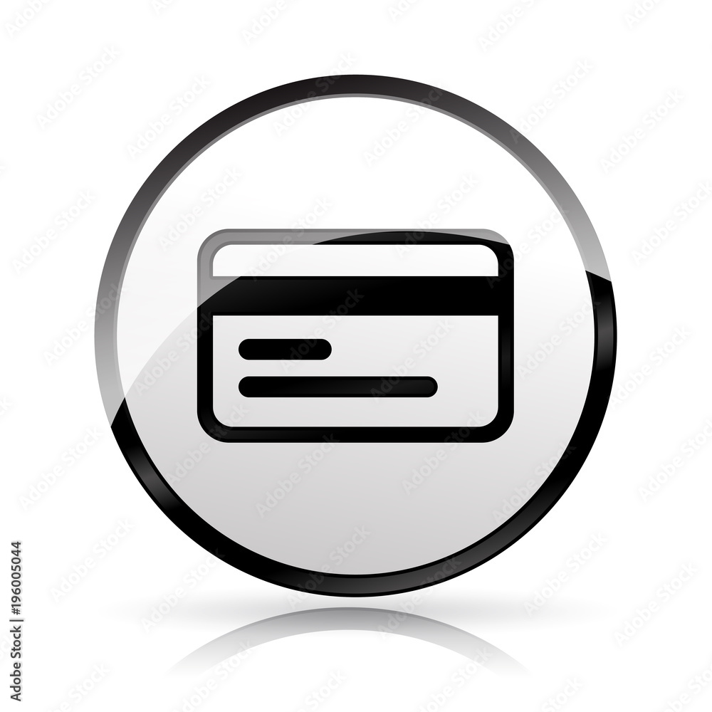 Wall mural credit card icon on white background