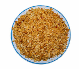 bowl with crushed peanuts
