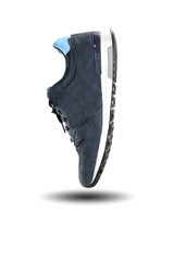 Blue running shoe isolated on white background.
