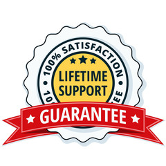 Lifetime Support guarantee label illustration