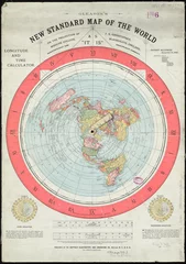 Deurstickers Gleason's new standard map of the world - Flat Earth Map © Ben