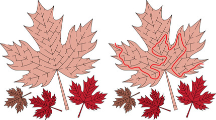 Easy maple leaf maze