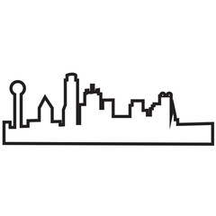 Obraz premium dallas skyline outline on white background