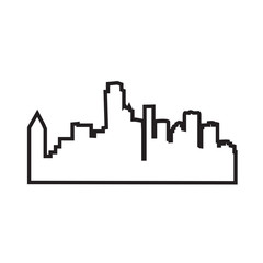 dallas skyline outline on white background