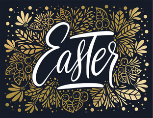 Easter vector lettering card.