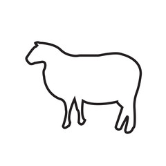 sheep outline clip art on white background