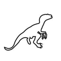 velociraptor outline on white background