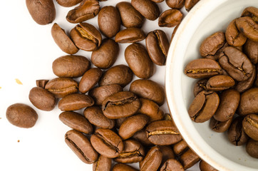 Cup with coffee beans