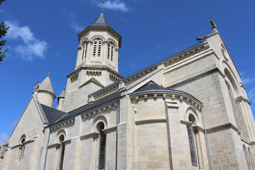 Fototapeta na wymiar The picturesque church of Notre Dame d'Echire, near Niort in the Deux-Sevres region of France.