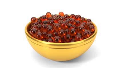 cavier, fish egg illustration. 3d render