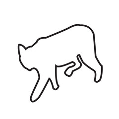 bobcat outline on white background