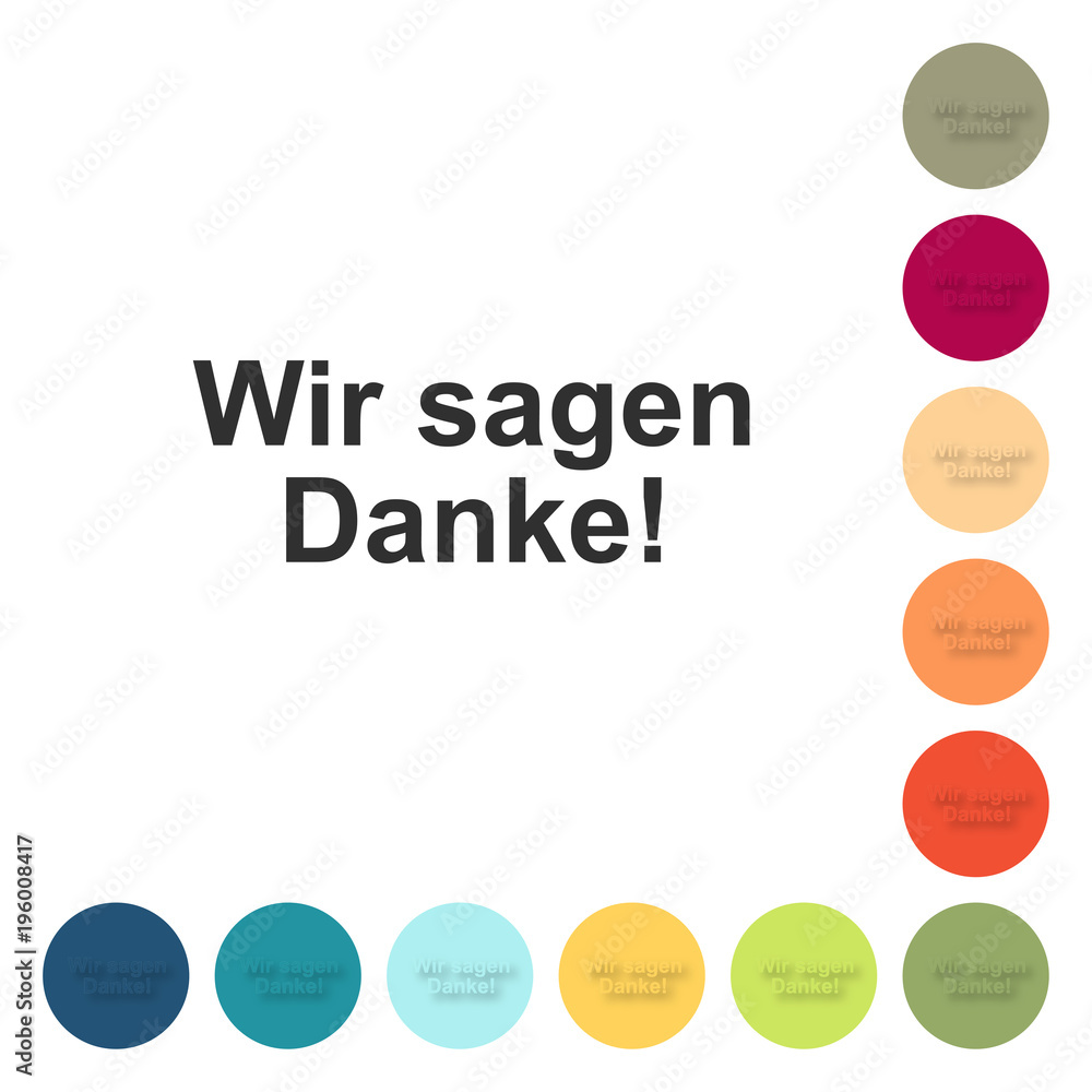 Poster Farbige Buttons - Wir sagen danke