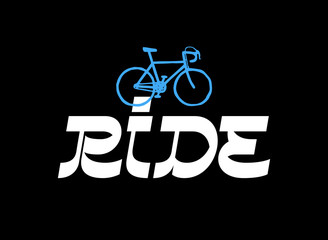 Obraz premium ride bicycle print - spots bike typography