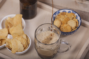 Beer with snacks