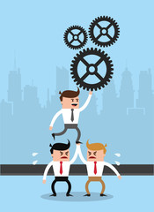 Businessmens working in the city vector illustration graphic design