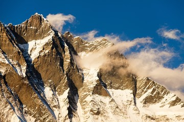 Lhotse, evening sunset view of Lhotse and clouds