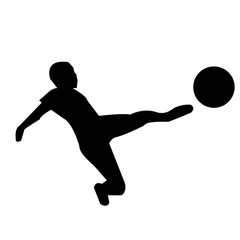 Fototapeta na wymiar black football silhouette clipart on white background