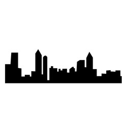 black atlanta silhouette on white background