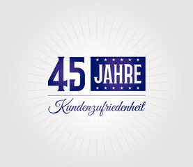 45 Jahre Kundenzufriedenheit blau