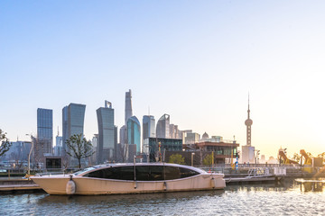 Fototapeta na wymiar panoramic cityscape in shanghai china