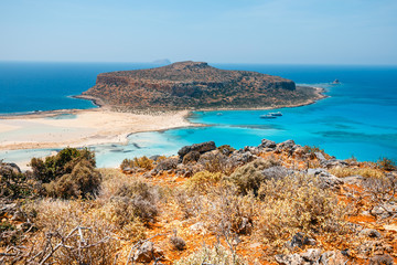 Fototapeta na wymiar Beautiful Balos beach on Crete Island, Greece