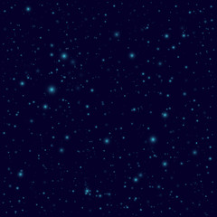 Naklejka na ściany i meble Dark sky with stars. Vector space seamless background