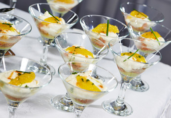 close-up catering table set