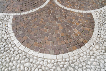 Pattern on the paved road, background, texture