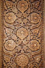 Fototapeta na wymiar Wood pattern decorative bas-relief