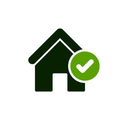 3341603 House icon with check sign. House icon and approved, confirm, done, tick, completed symbol