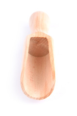  wooden slove spoon isolated on a white background