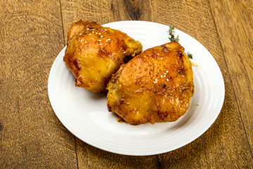 Roasted chicken thighs