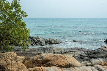 Beautiful sea scape with amazing sea rock texture