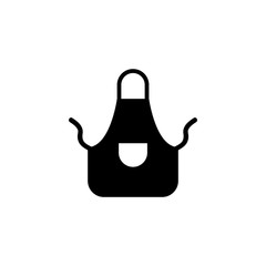 Kitchen Apron Protective Garment. Flat Vector Icon. Simple black symbol on white background