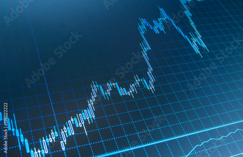Online Forex Data Close Up Of Graph With Up Trend And Down Trend - 
