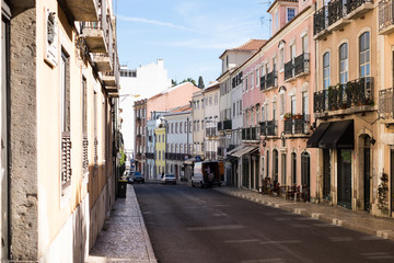 Traditional streets of bairro alto, lisbon, portugal