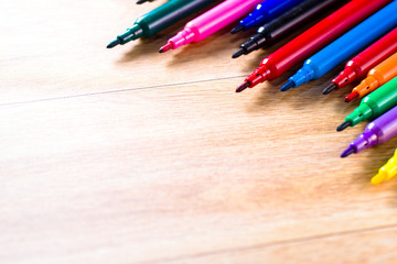 Obraz premium colour pencil isolated on wood surface background.Close up.