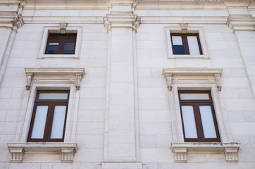 Traditional building windows background, Lisbon, Portugal