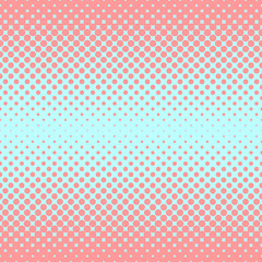 Halftone abstract background of circular elements in rose and complement colors and in the direction from the sides to the center vertically