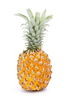 Whole tasty pineapple fruit isolated on white background