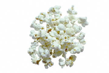 Fototapeta na wymiar salty popcorn bulk on white background