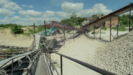 Conveyor belt on a construction site