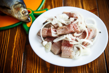 Herring salad with onion
