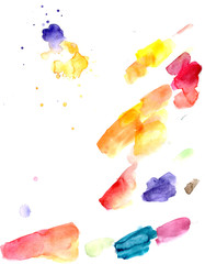 Colorful watercolor strokes. Background for text, post-card.