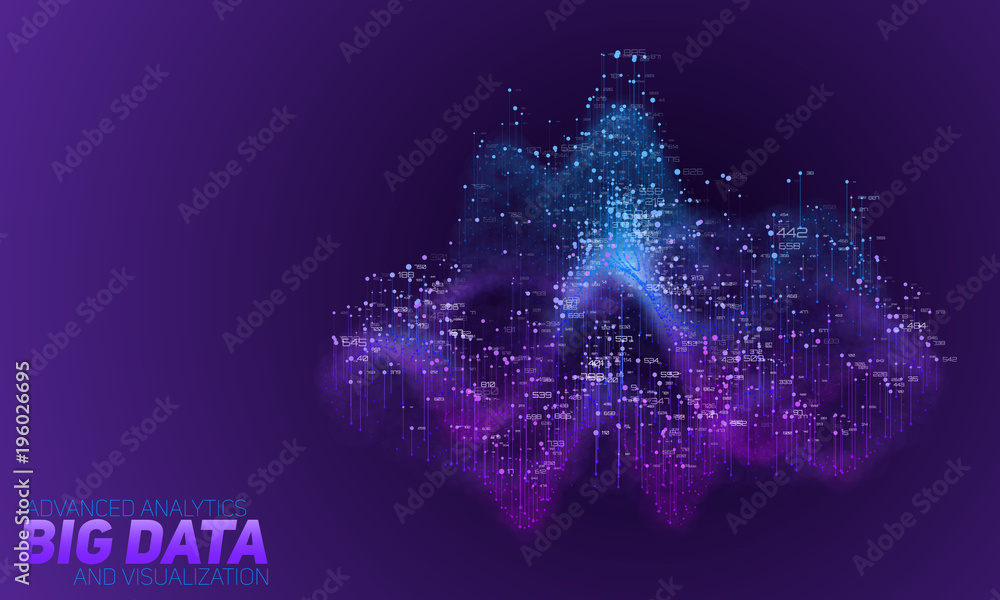 Poster vector abstract 3d big data visualization. futuristic infographics aesthetic design. visual informat