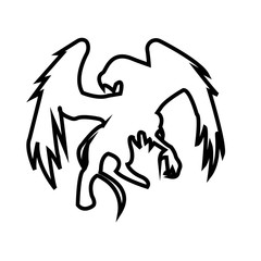 griffin outline on white background