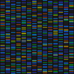 Color Dna Sequence Results on Black Seamless Background. Vector