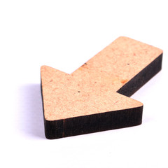  Wooden arrows in different directions are isolated on a white background