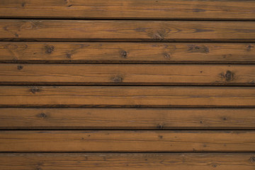 Brown wooden boardwalk empty wall - background with copy space